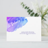 Waterverf Paars Blauwe Bat Bar Mitzvah - Gegevens Kaart (Staand voorkant)