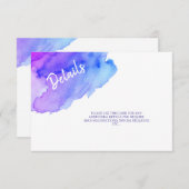 Waterverf Paars Blauwe Bat Bar Mitzvah - Gegevens Kaart (Voorkant / Achterkant)