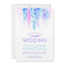 Waterverf paars blauwe bruiloft