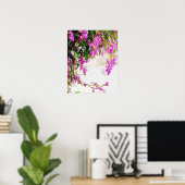 Waterverf Paars bloeiend vlinderPoster (8,5 x 11 i Poster (Thuiskantoor)