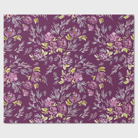 Waterverf Paars bloemflessenpapier Cadeaupapier (Vlak)