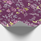 Waterverf Paars bloemflessenpapier Cadeaupapier (Hoek)