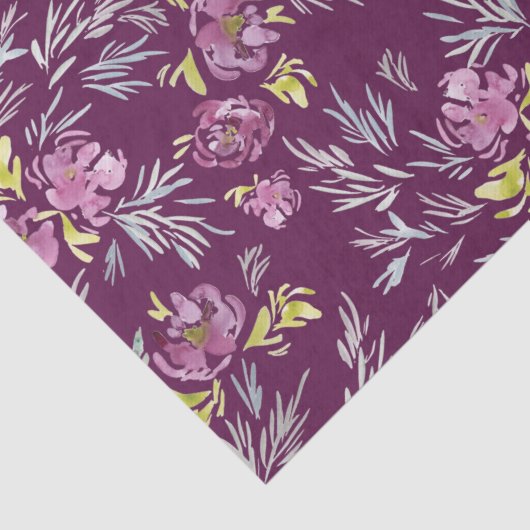 Waterverf Paars bloemflessenpapier Tissuepapier (Detail)