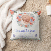 Waterverf Paars & Blush Flowers Baby Phoio Kussen (Deken)
