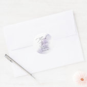 Waterverf Paars Dank je voor je bruiloft voor Stic Ronde Sticker (Envelop)