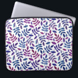 Waterverf paars en blauw foliepatroon laptop sleeve<br><div class="desc">Waterverf paars en blauw foliage patroon laptophoes. Neem contact met me op als je extra objecten nodig hebt.</div>
