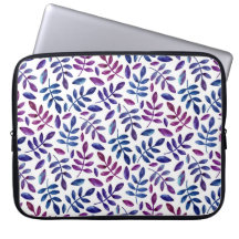 Waterverf paars en blauw foliepatroon