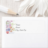 Waterverf Paars en blauw Wildbloem Adres Etiket (Insitu)