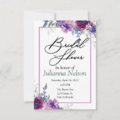 Waterverf paars en mauve florale uitnodiging (Voorkant)