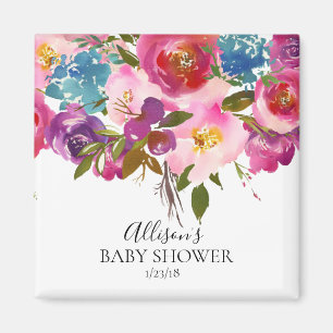 Waterverf Paars en roze douche Favor Magnet
