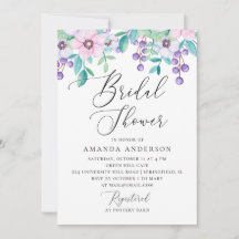 Waterverf paars en roze floreel vrijgezellenfeest