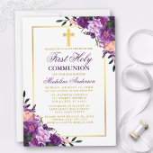 Waterverf Paars Floral Gold First Community Kaart