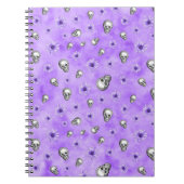 Waterverf Paars Floral Skull Note book Notitieboek (Voorkant)