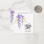 Waterverf Paars Floral Vrijgezellenfeest Hartelijk Notitiekaartje (Voorkant / Achterkant in situ)