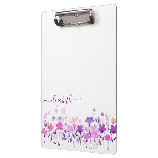 Waterverf paars floreel klembord (Links)