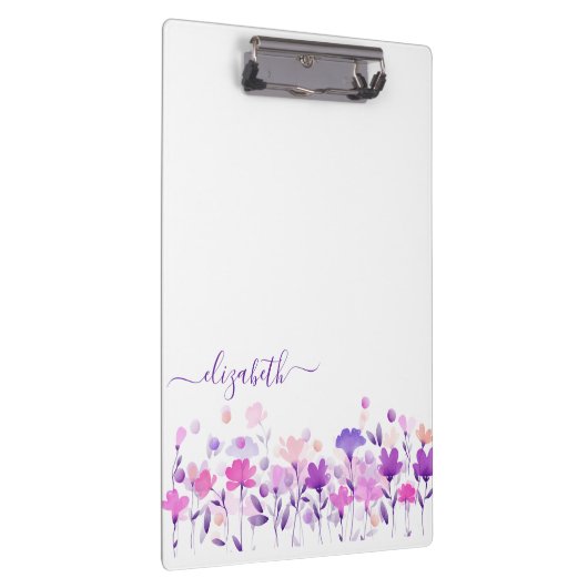 Waterverf paars floreel klembord (Rechts)