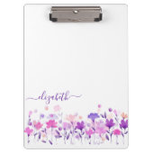 Waterverf paars floreel klembord (Voorkant)