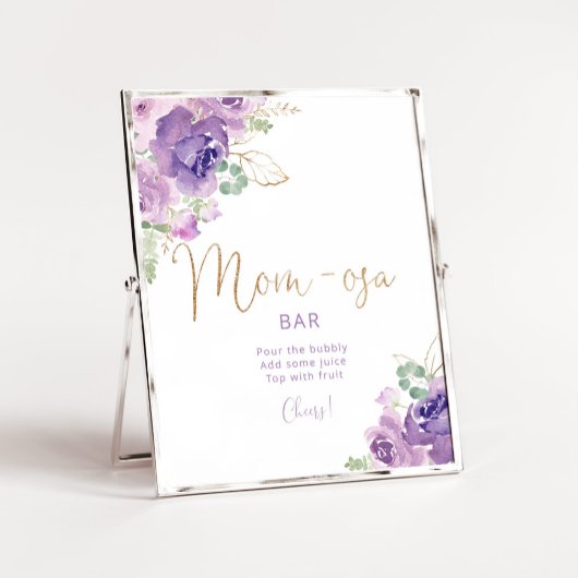 Waterverf paars floreel Poster met mam-osa-staaf