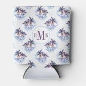 Waterverf Paars Geometrische palmboom Blikjeskoeler (Voorkant)