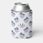 Waterverf Paars Geometrische palmboom Blikjeskoeler (Blikje Achterkant)