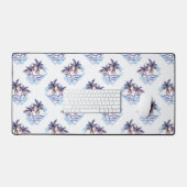 Waterverf Paars Geometrische palmboom Bureaumat (Keyboard & Muis)