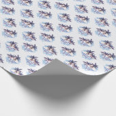 Waterverf Paars Geometrische palmboom Cadeaupapier (Hoek)