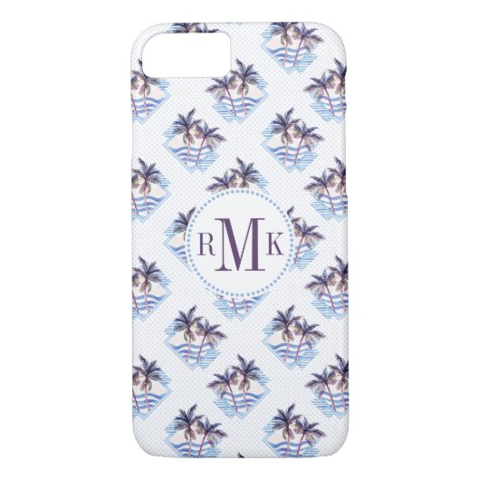 Waterverf Paars Geometrische palmboom Case-Mate iPhone Case (Achterkant)