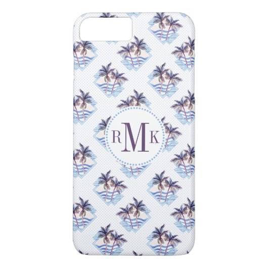 Waterverf Paars Geometrische palmboom Case-Mate iPhone Case (Achterkant)