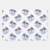 Waterverf Paars Geometrische palmboom Inpakpapier Vel (Voorkant 2)