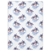 Waterverf Paars Geometrische palmboom Patroon Klembord (Achterkant)