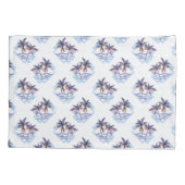 Waterverf Paars Geometrische palmboom Patroon Kussensloop (Achterkant-Links)