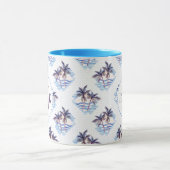 Waterverf Paars Geometrische palmboom Patroon Mok (Midden)