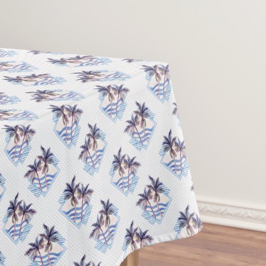 Waterverf Paars Geometrische palmboom Patroon Tafelkleed (Voorbeeld)