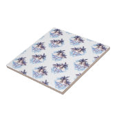 Waterverf Paars Geometrische palmboom Patroon Tegeltje (Zijkant)