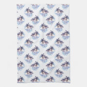 Waterverf Paars Geometrische palmboom Patroon Theedoek (Verticaal)