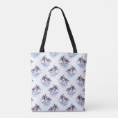 Waterverf Paars Geometrische palmboom Patroon Tote Bag (Achterkant)