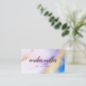 Waterverf Paars Gold Abstract Calligrafie Script Visitekaartje (Staand voorkant)