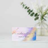 Waterverf Paars Gold Abstract Calligrafie Script Visitekaartje (Staand voorkant)