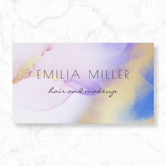 Waterverf Paars Gold Abstract Calligrafie Script Visitekaartje