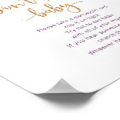 Waterverf paars goud Zeg geen baby spel Poster (Hoek)