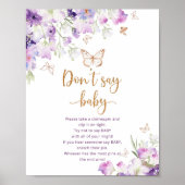 Waterverf paars goud Zeg geen baby spel Poster (Voorkant)