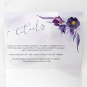 Waterverf Paars goudroze bruinbruin Drieluik Uitnodiging (Binnenzijde eerst)