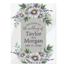 Waterverf Paars Gray Floral Welkom Poster