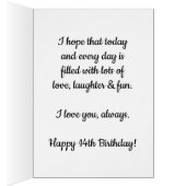 Waterverf Paars hart 14e verjaardag Dochter (Binnen (Rechts))