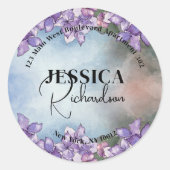 Waterverf Paars Hydrangea Return Address Label (Voorkant)