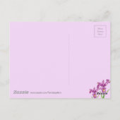 Waterverf Paars Iris Black White Stripes Pattern Briefkaart (Achterkant)