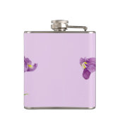 Waterverf Paars Iris Botanische illustratie Heupfles (Achterkant)