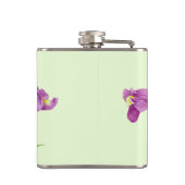 Waterverf Paars Iris Botanische illustratie Heupfles (Achterkant)