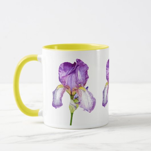 Waterverf Paars Iris Botanische Mok (Links)