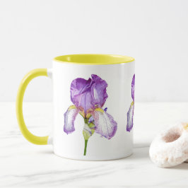 Waterverf Paars Iris Botanische Mok